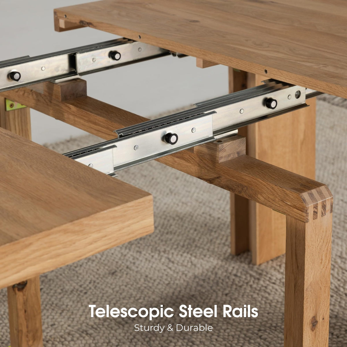 Solid Wood Extendable Dining Table with 2 Benches, Seats 2-12, Expandable Table, Space-Saving Furniture, Expandable