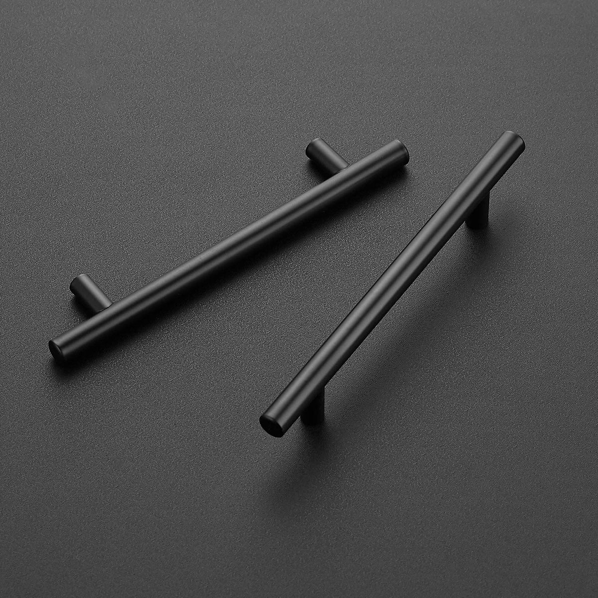 Cabinet Pulls,7.38" Length, 5" Hole Center,Matte Black,40 Pack