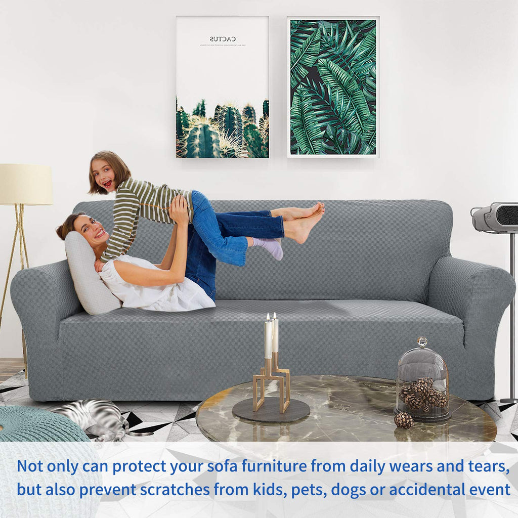 1 Piece Jacquard Couch Covers for 3 Cushion Couch High Stretch Sofa Cover for Pets Dogs Anti Slip Extra Large Sofa