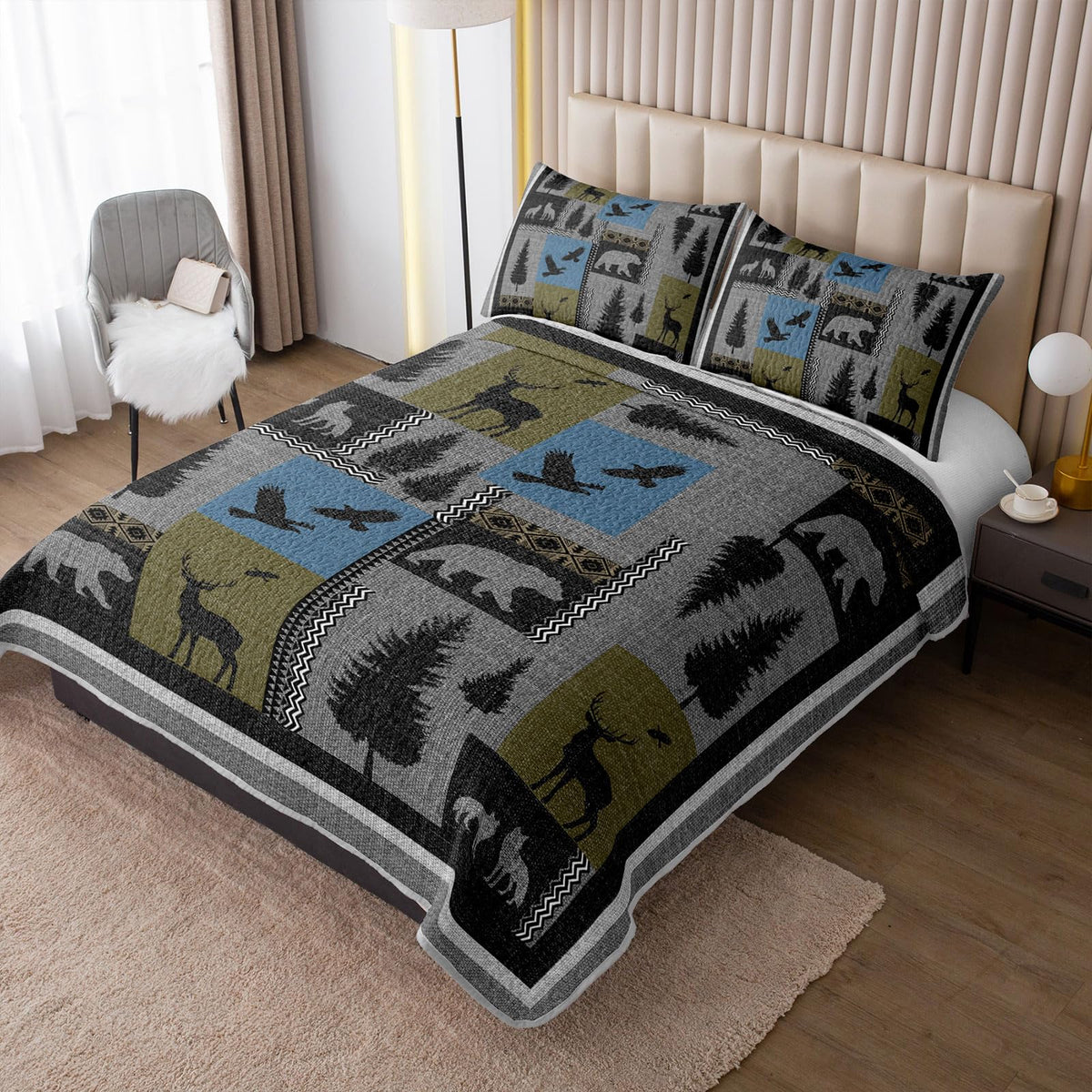 Farmhouse Quilt Set, Farmhouse Bedspread Coverlet Set