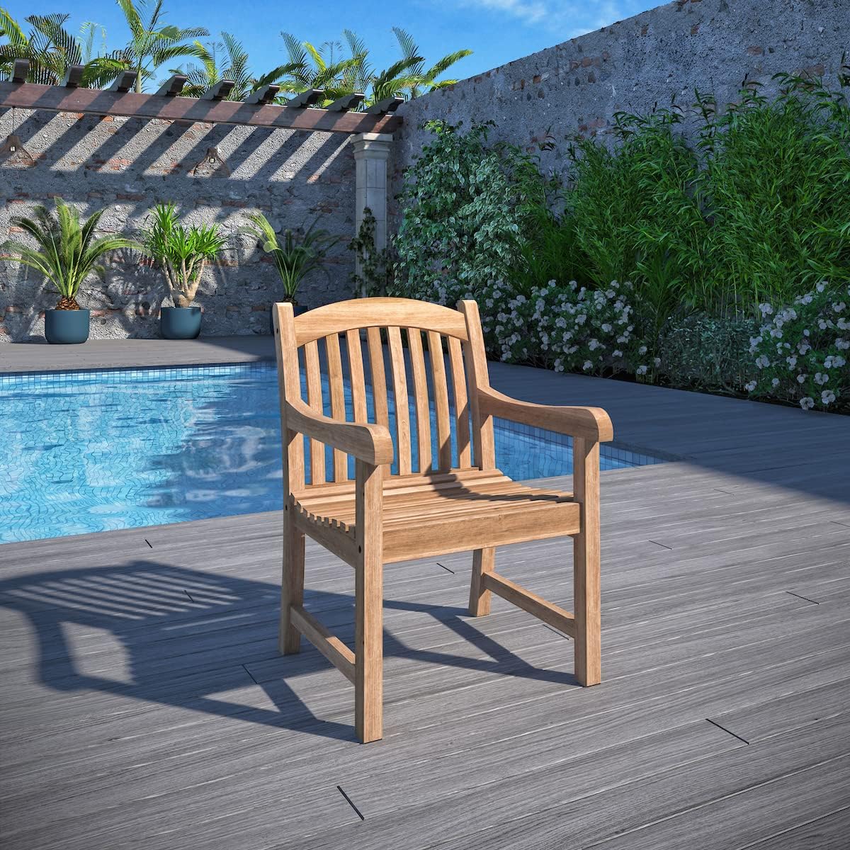 Pennsylvania 7-Piece Outdoor Rectangular Dining Table Set | Certified Teak | Ideal for Patio and Indoors