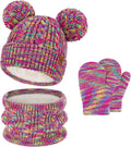 Toddler Kids Winter Hats and Gloves Scarf Neck Warmer Set