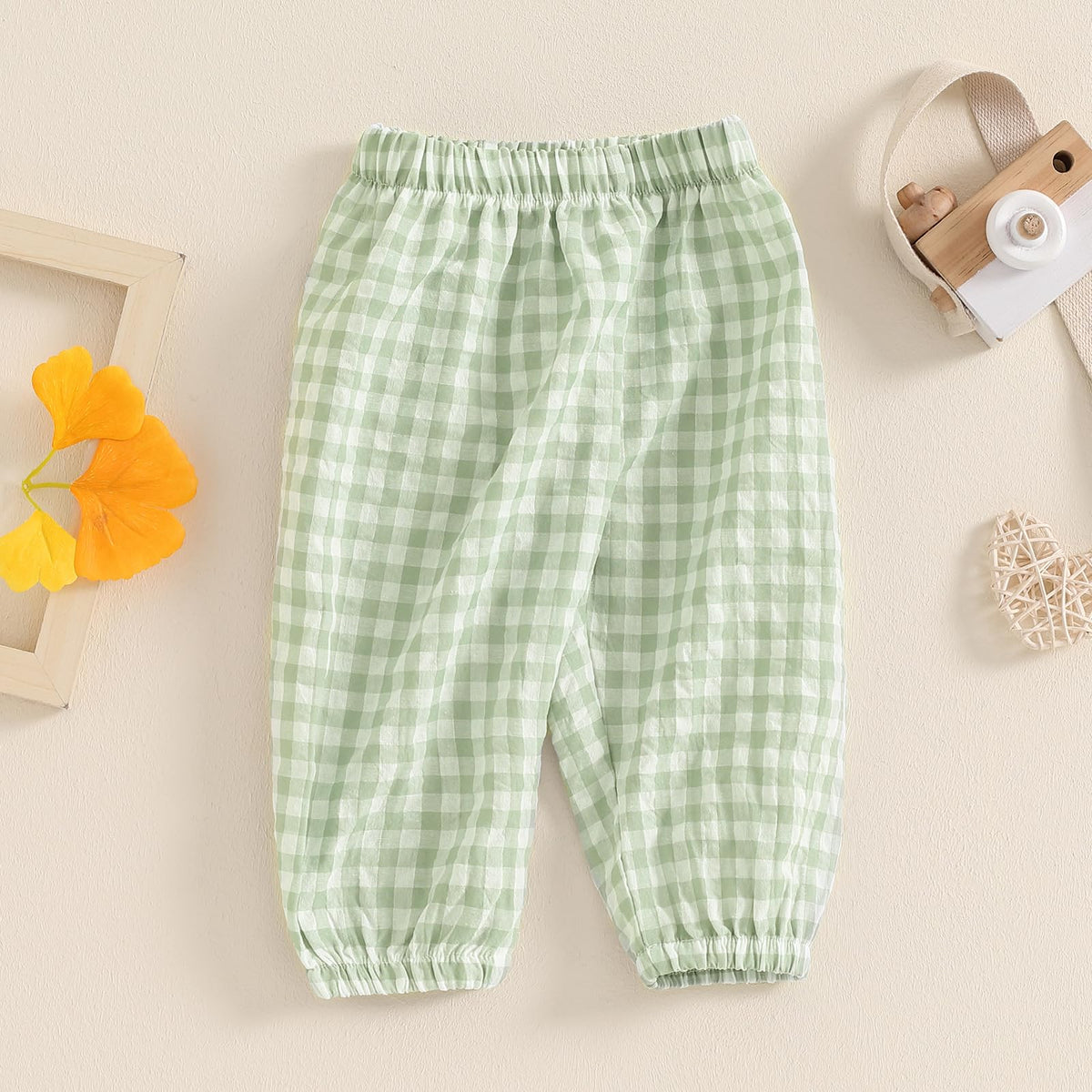 Kids Toddler Boys Girls Gingham Pants Elastic Waist Plaid Loose Baggy Trousers Casual Spring Fall Bottoms Sweatpants