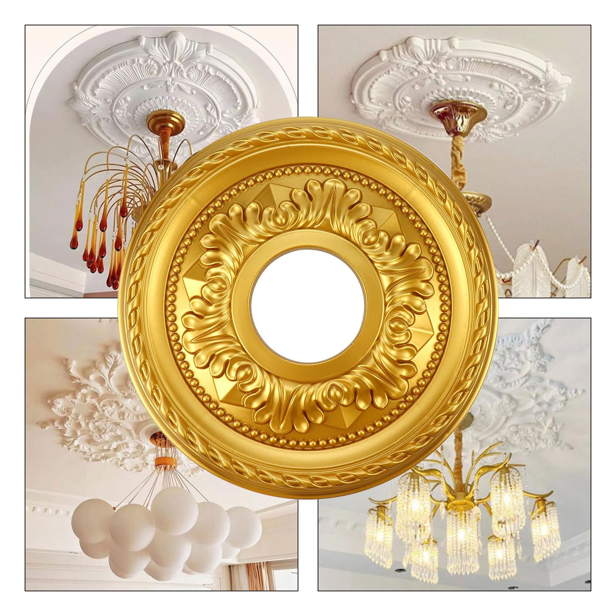 Ceiling Medallions for Fans, 12.2" Small Ceiling Medallion