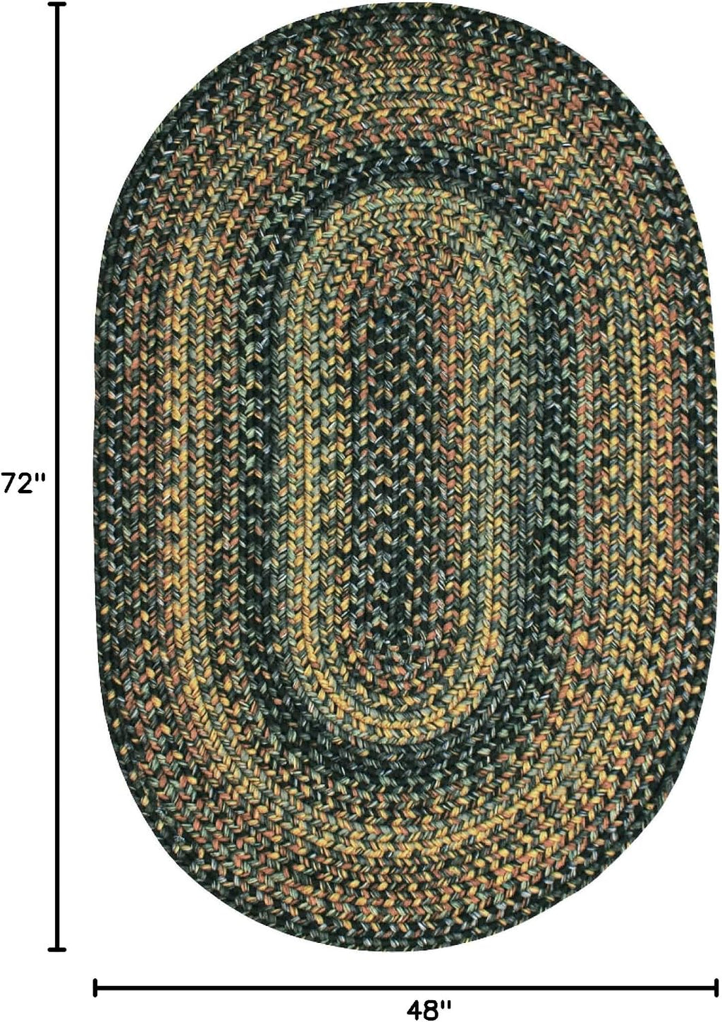 Black Forest Oval Braided Rugs Ideal as Outdoor Area Rug | Black Rug for Room and Country Rugs, Soft