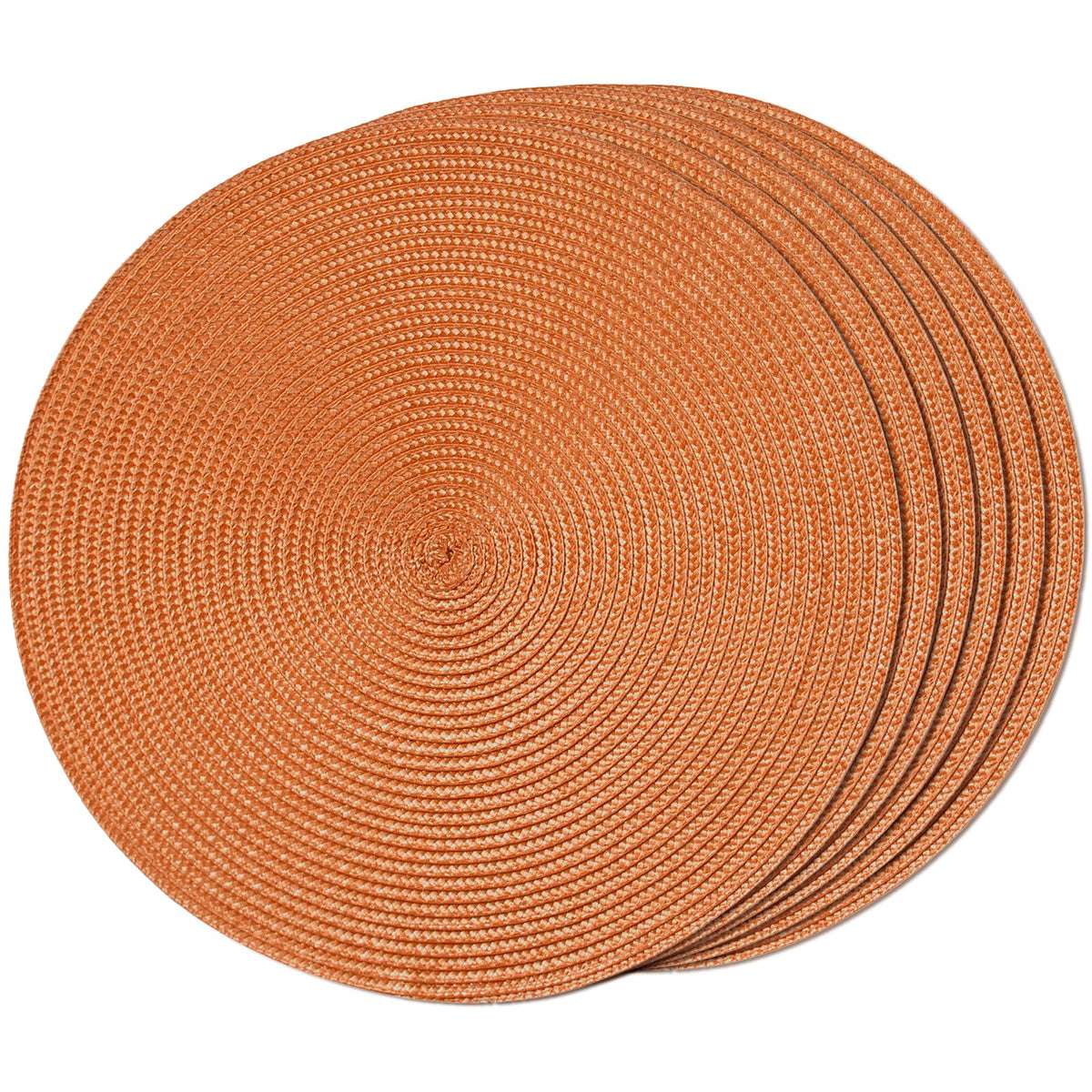 Round Braided Placemats Set of 6 Table Mats for Dining Tables Woven Washable Non-Slip Place mats 15 Inch for Fall