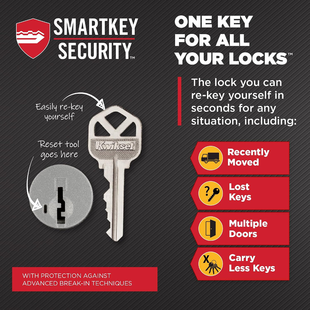 Pismo Entry Door Knob with Lock and Key, Secure Keyed Handle Exterior Doorknob, Front Entrance and Bedroom, Satin