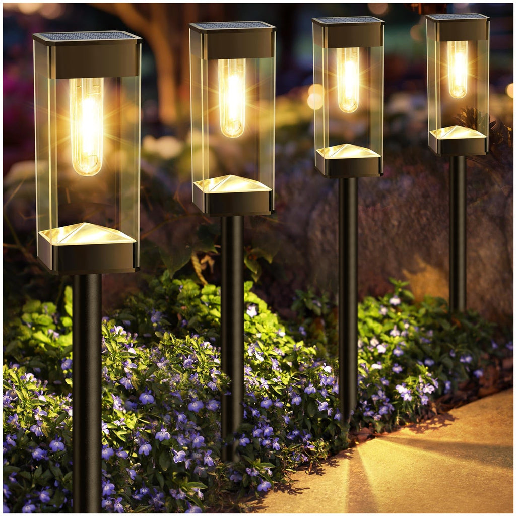 Solar Pathway Lights Outdoor Waterproof Landscape Lighting 4 Pack