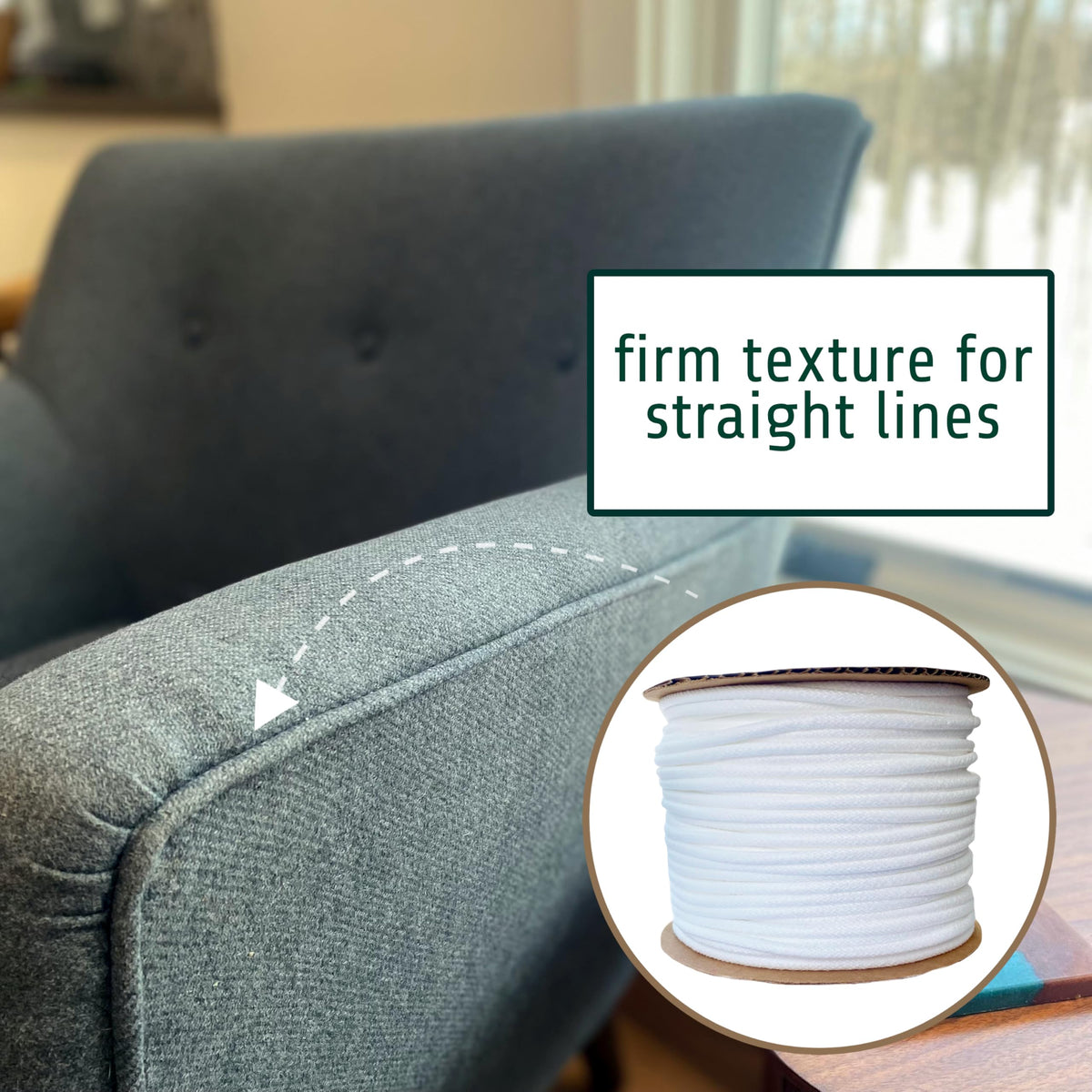 5/32" Firm Synthetic Upholstery Welt Cord, Braided (250 yds)