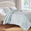 Home Coastal Paradise Reversible Matelassé Coverlet Set, 3-Piece, Marina Seafoam