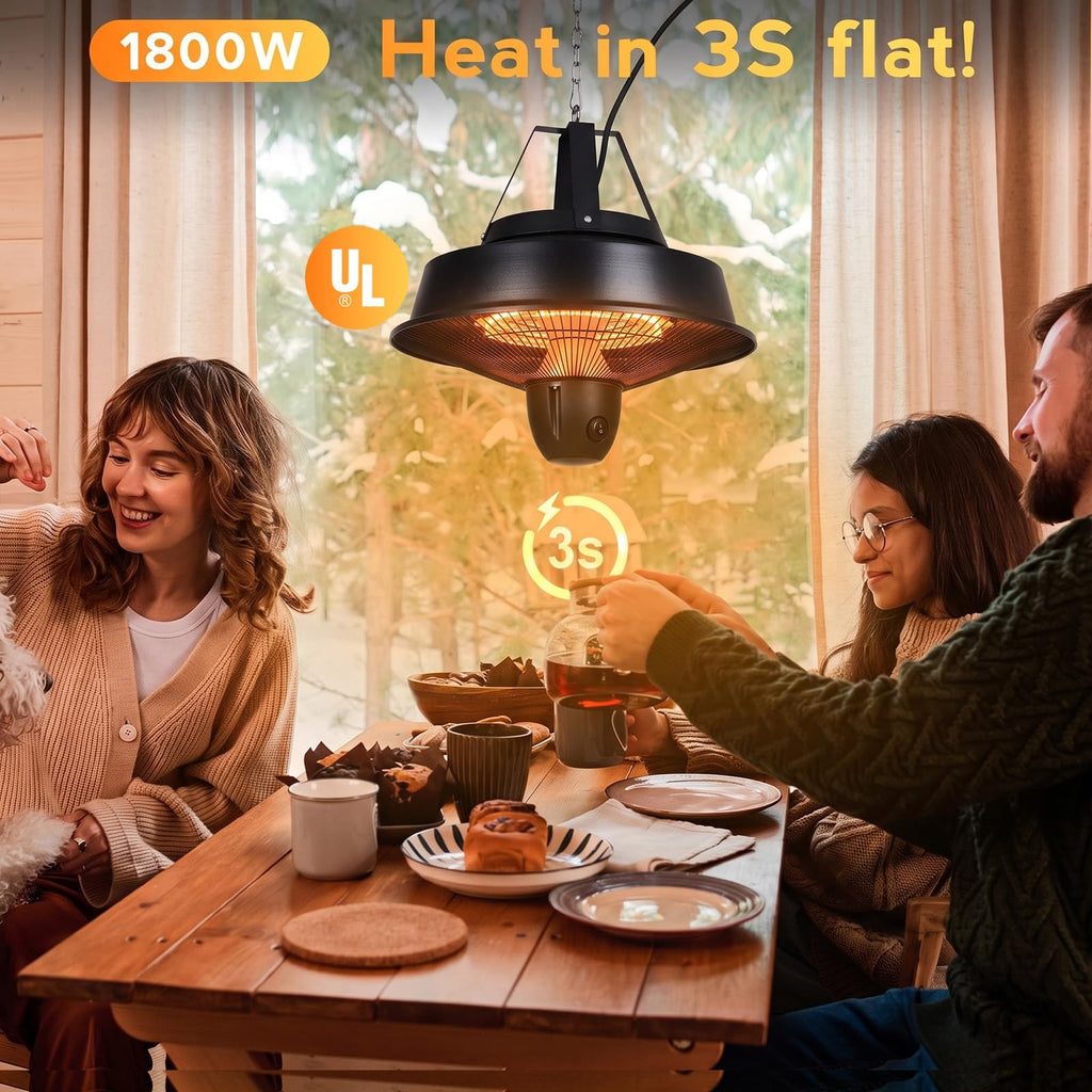 Infrared Hanging Patio Heater, Touch & Remote Control
