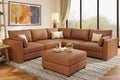 Faux Leather Modular Sectional Sofa Wide V Shaped Couches Brown