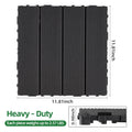 9 PCS 23.13 lb Heavy-Duty & Recyclable Wood-Plastic DIY Interlocking Deck Tiles 11.8" x 11.8"- Waterproof Outdoor and Indoor Flooring for Patio, Balcony, Porch, Backyard, Bedroom,Black