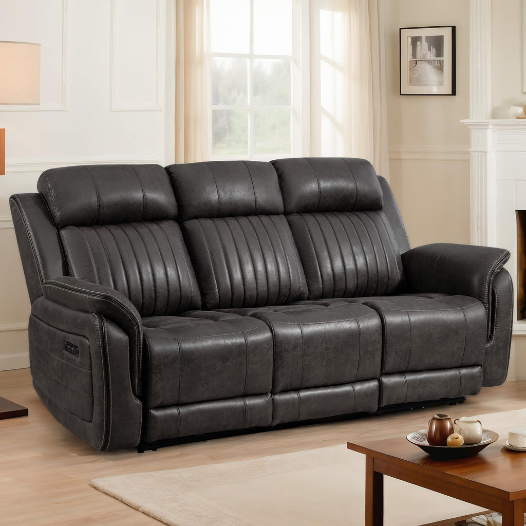 Zero Gravity Power Reclining Sofa with Adjustable Headrest, Electric Reclining Couch with USB & Type-C Ports, Power
