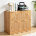 Fluted 2 Drawer Office Lateral File Cabinet | Mid-Century Modern, Hanging Rod, A4/Legal/Letter, Ultra-deep Drawers