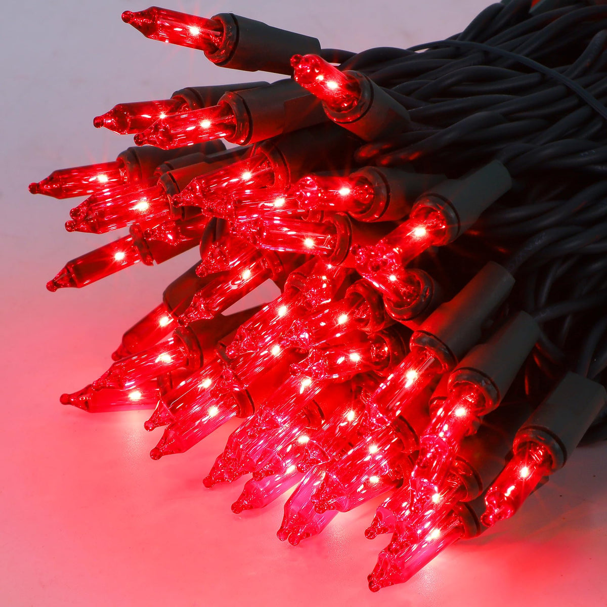 2 Pack Red Valentines String Lights, 100 Count Each, Incandescent Mini Christmas Lights, Connectable Xmas Tree Light