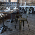 Distressed Copper Metal Indoor/Outdoor Stackable Chair