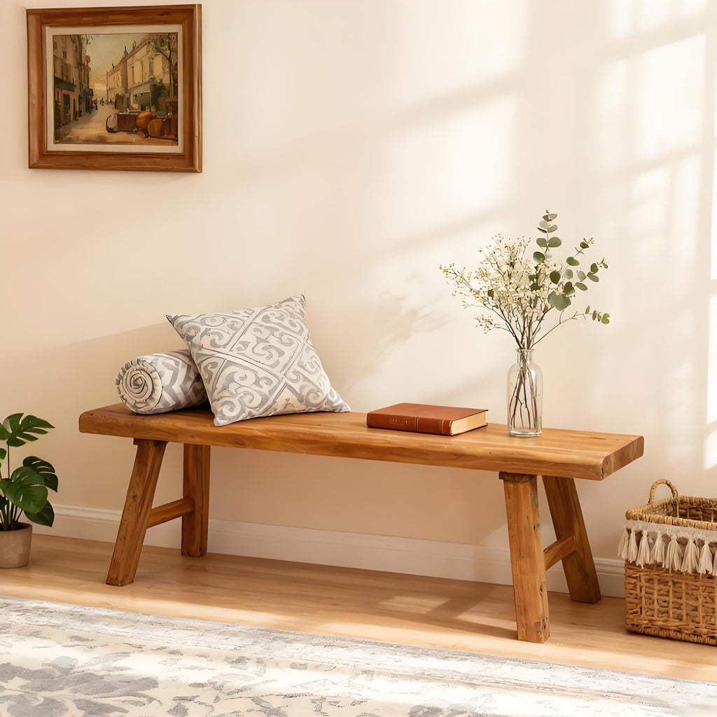Wooden Bench Indoor Farmhouse Skinny Entryway Bench Hallway Foyer