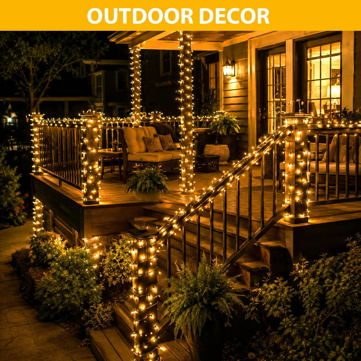 400FT Warm White Christmas String Lights with Remote, Green Wire LED Mini Lights, 8 Modes, Timer, Plug-in Indoor