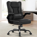 Ergonomic with Flip-Up Armrests, Mid Back Executive PU Leather Desk Chair, Height Adjustable with Lumbar Support