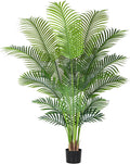 Artificial Palm Tree 6.2ft Tall Fake Palm Tree Indoor Decor with 18 leaves and Real Bark Design Faux Tropical Areca