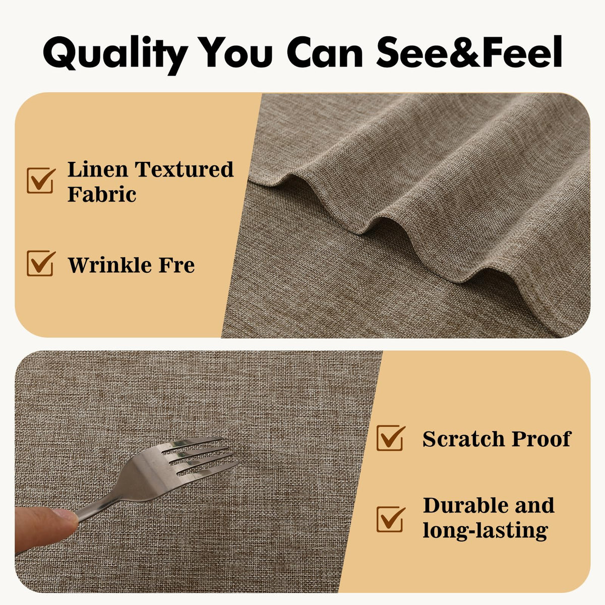 Round Textured Table Cloth Linen Wrinkle Free Stain Resistant Farmhouse Decorative Circular Tablecloth, Dining