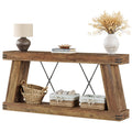 70.87" Farmhouse Console Table with Storage (Brown)