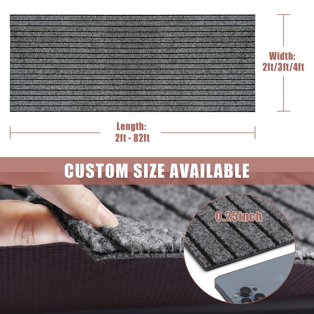 Runner Rug 4 ft x 70 ft Indoor/Outdoor Low Profile, Hallway, Kitchen, Patio, Deck Area, RV, Entryway, Garage, with