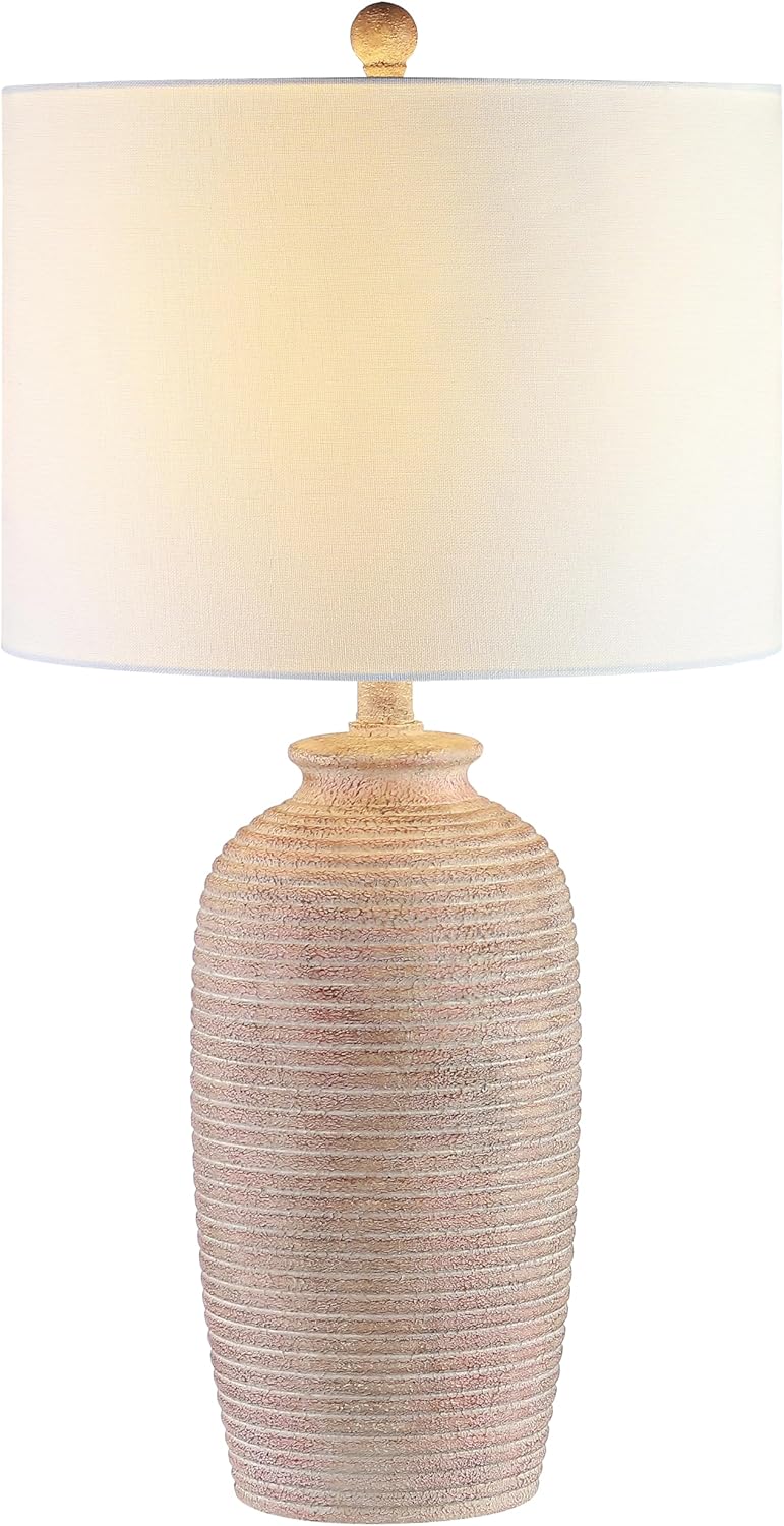 Kensen Farmhouse Sandy Pearl 27-inch Bedroom Living Room Home Office Desk Nightstand Table Lamp (LED Bulb Included)