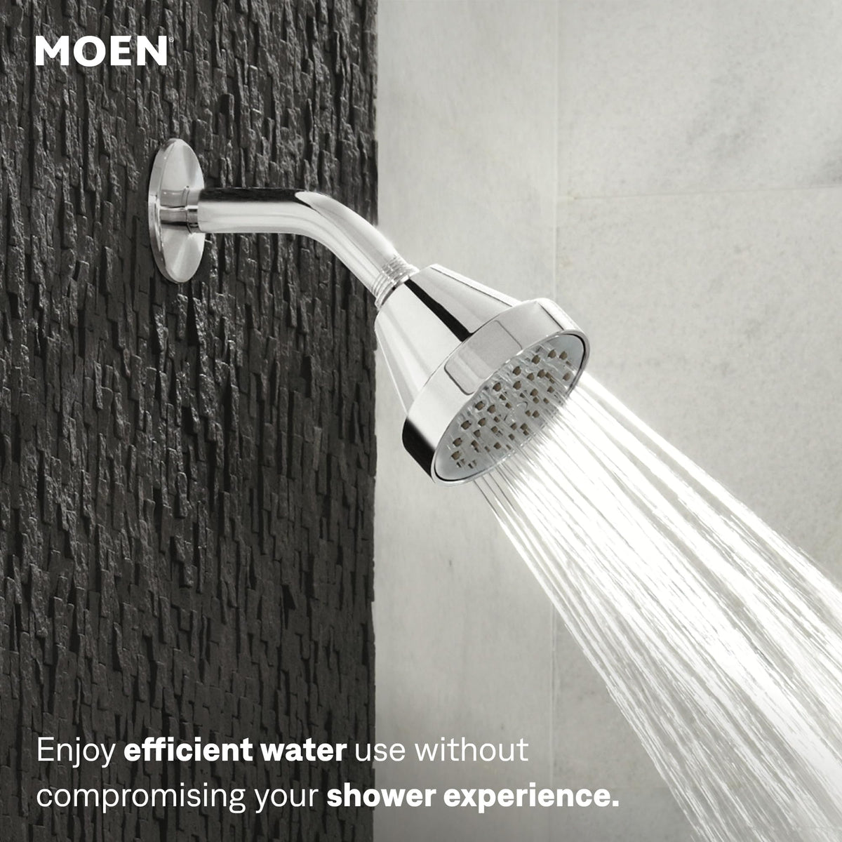 Gibson Chrome Pressure Balancing Eco-Performance Showerhead, Shower Handle, and Tub Spout, Posi-Temp Valve Required