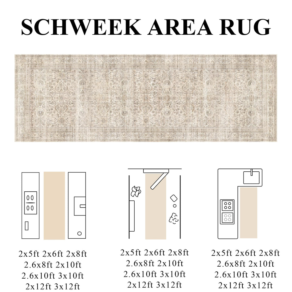 Hallway Runner Rugs Washable Beige Kitchen Runners Non Slip
