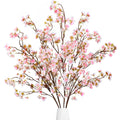 Artificial Cherry Blossom Flowers 4 Pcs Faux Cherry Blossom Stems Faux Silk Cherry Blossom Branches 41'' Fake Flowers