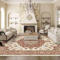 Washable Oriental Area Rug - Rugs Soft Carpet Waterproof Floral Distressed Indoor Stain Resistant Non-Shedding