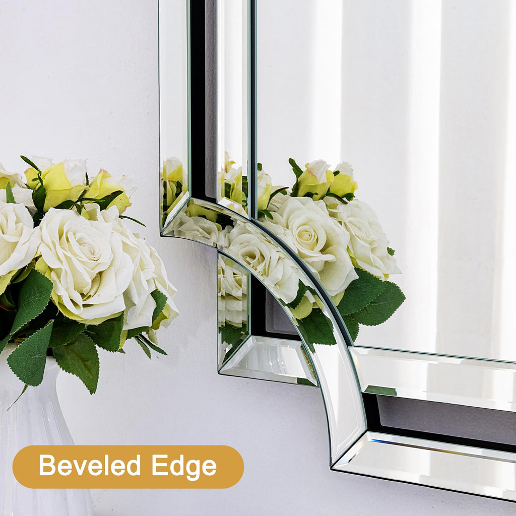 36"x47" Large Mirror for Wall, Elegant Rectangular Decorative Mirror with Glass Beveled Frame Living Room Dining Room