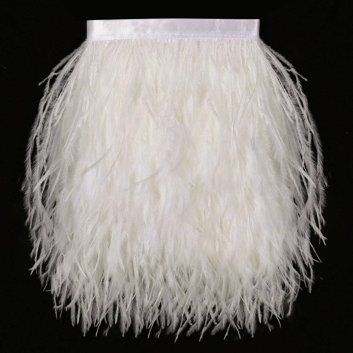 Off White Ostrich Feather Trim, 4-5 Inch 2 Yards