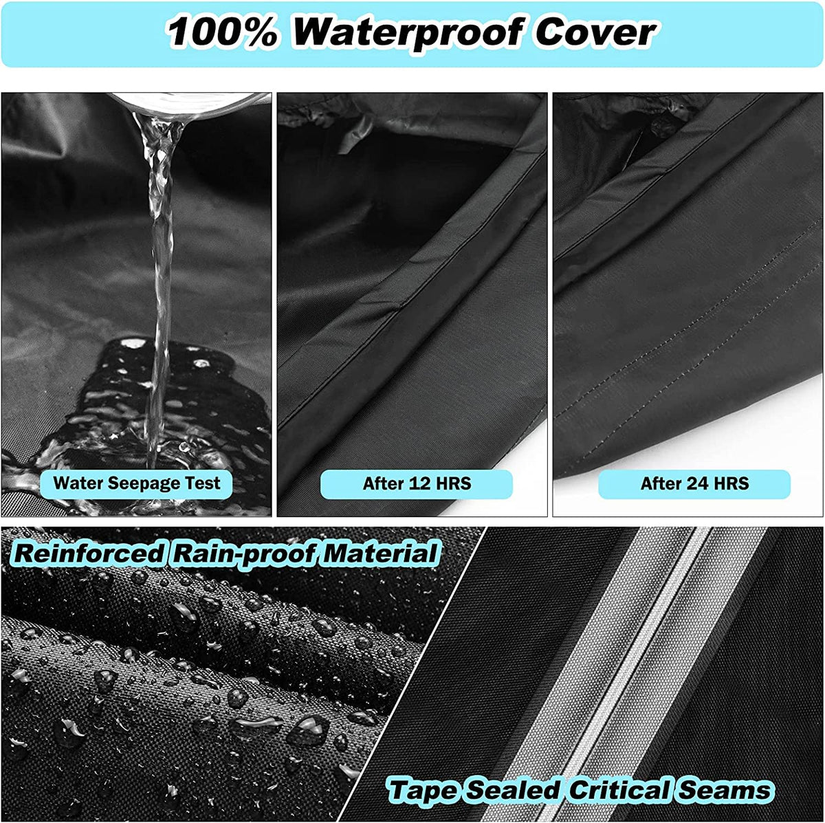 Round Patio Table Cover Waterproof, 85" Diax27.9" H Heavy Duty Oxford Fabric Outdoor Patio Furniture Cover Patio