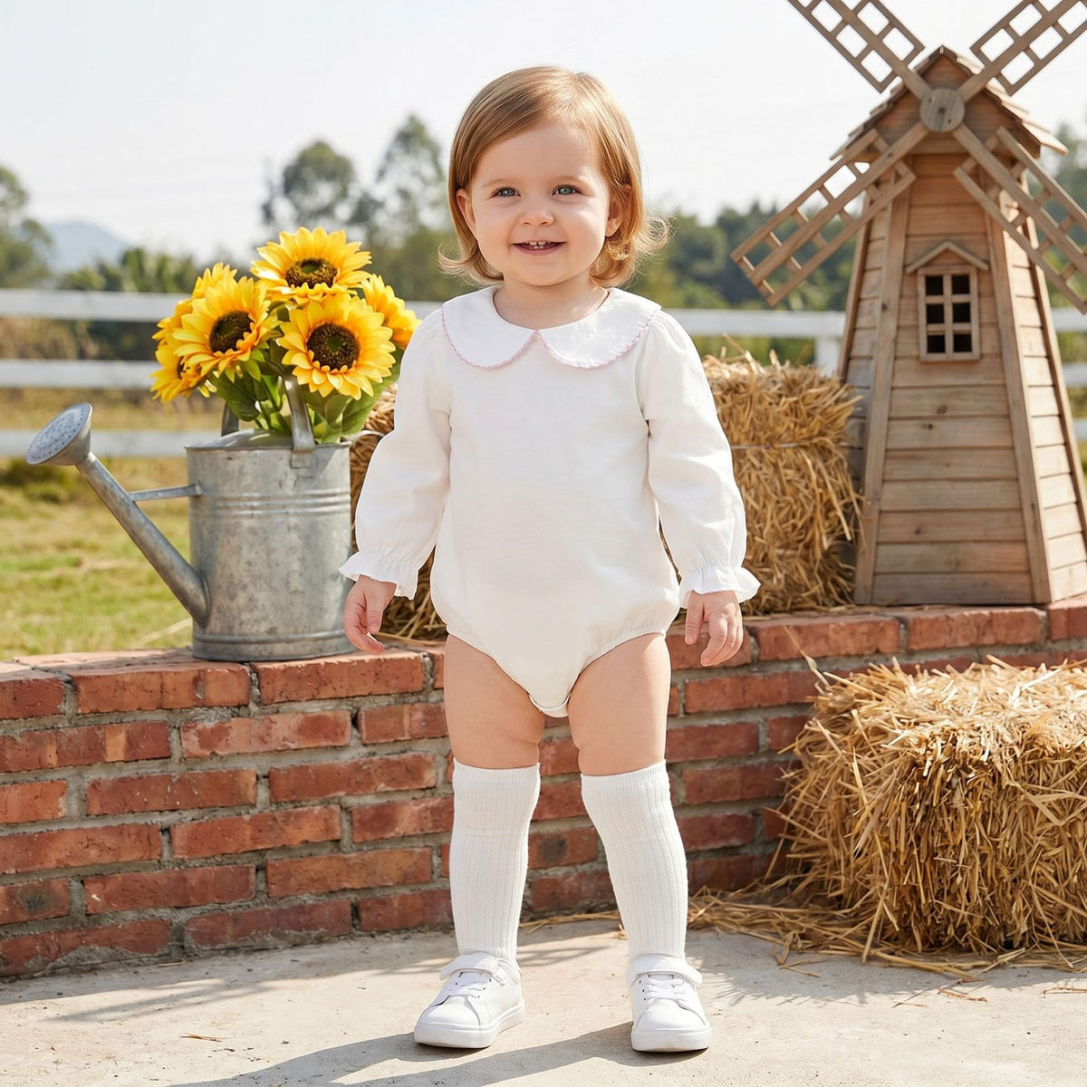 Baby Girl Boy Bubble Romper Infant Peter Pan Collar Bodysuit Sweatshirt Fall Winter Newborn Coming Home Outfit