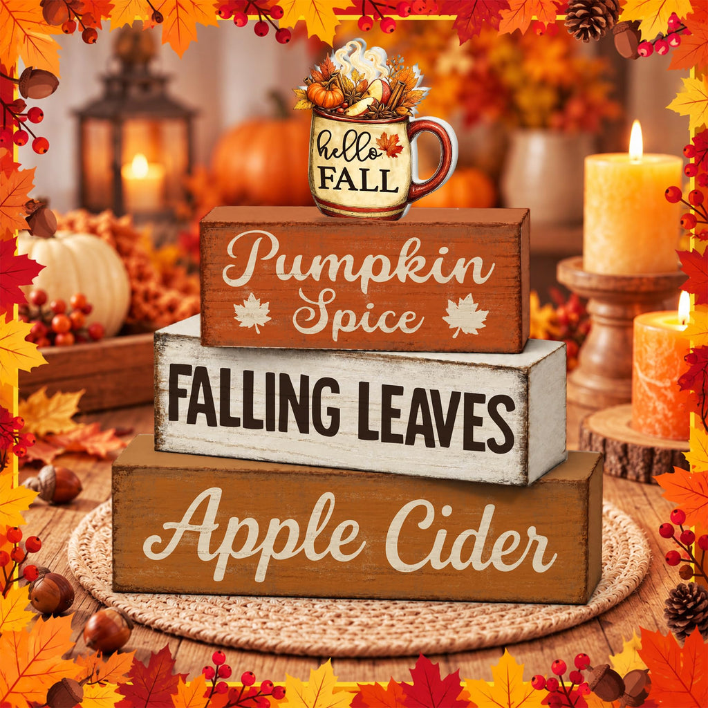 Fall Decorations, Thanksgiving Table Decor Maple Leaf Wooden Sign