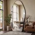 Irregular Full Length Mirror, 76"x36" Asymmetrical Floor Mirror with Stand, Standing Hanging Leaning Irregular