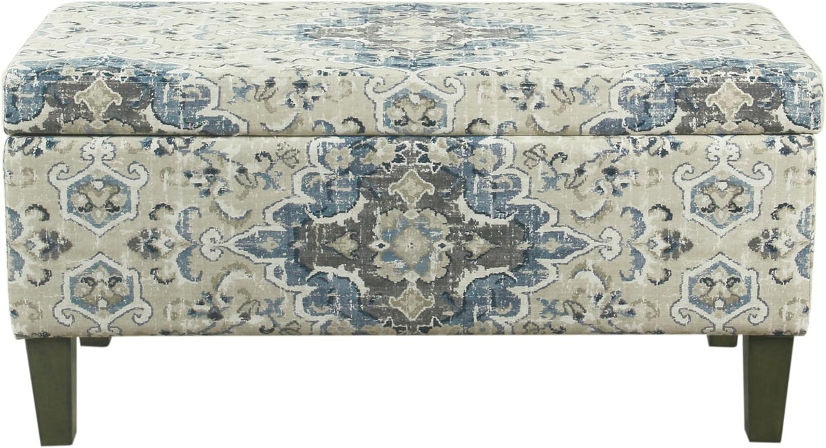 36" Decorative Storage Bench - Antiqued Blue