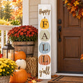 Happy Fall Y'all Porch Sign 47" Autumn Pumpkin Front Door Welcome Sign Vertical Standing Wooden Sign For Garden Home