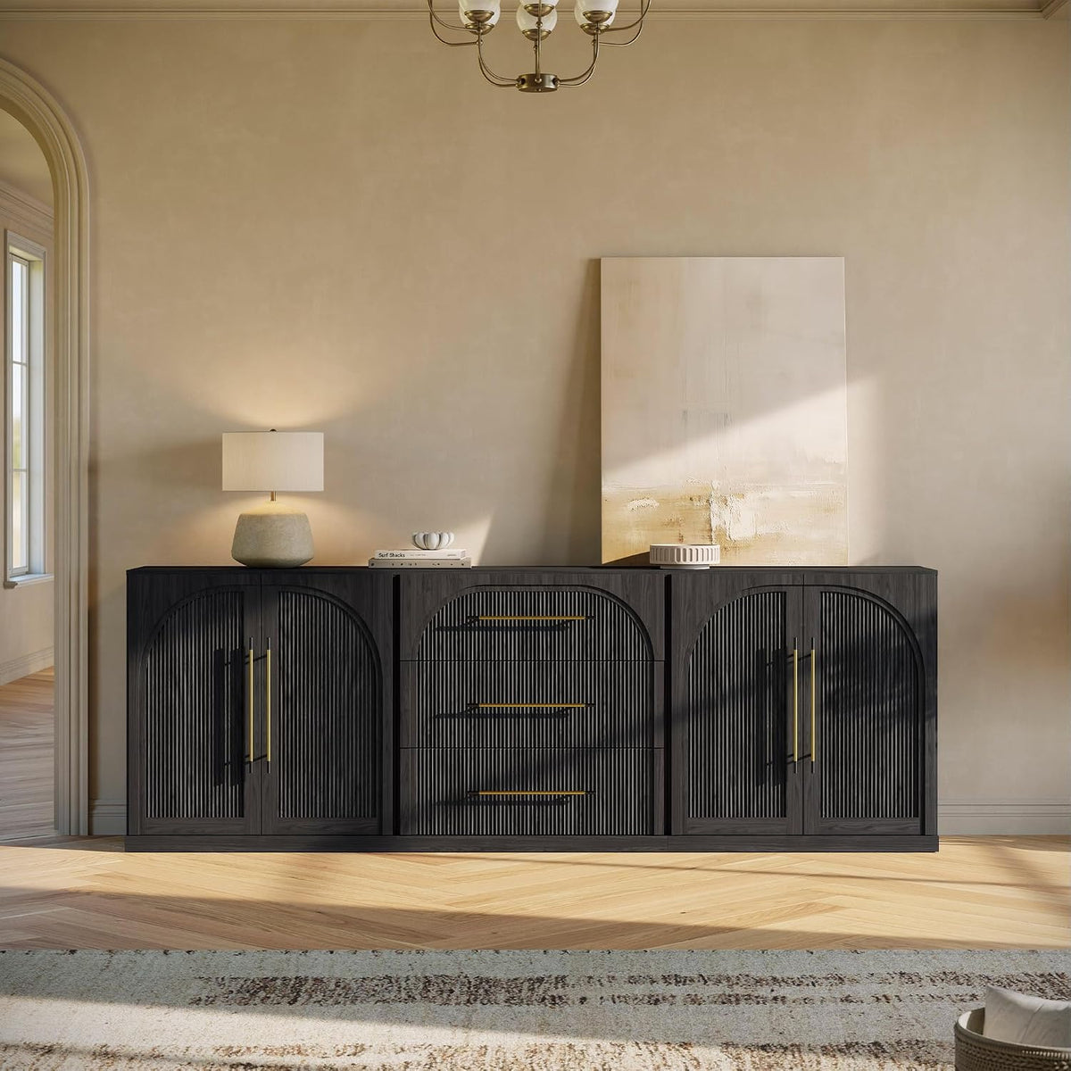 Jagger 3-Piece Modular Sideboard Buffet Cabinet - Ebony
