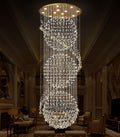 32-Inch Wide, 100-Inch Tall Crystal Chandelier for High-Ceiling Entryways