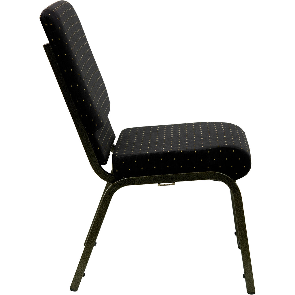 Hercules 18.5 in Wide Fabric Church Chair, Black, 4-Pack