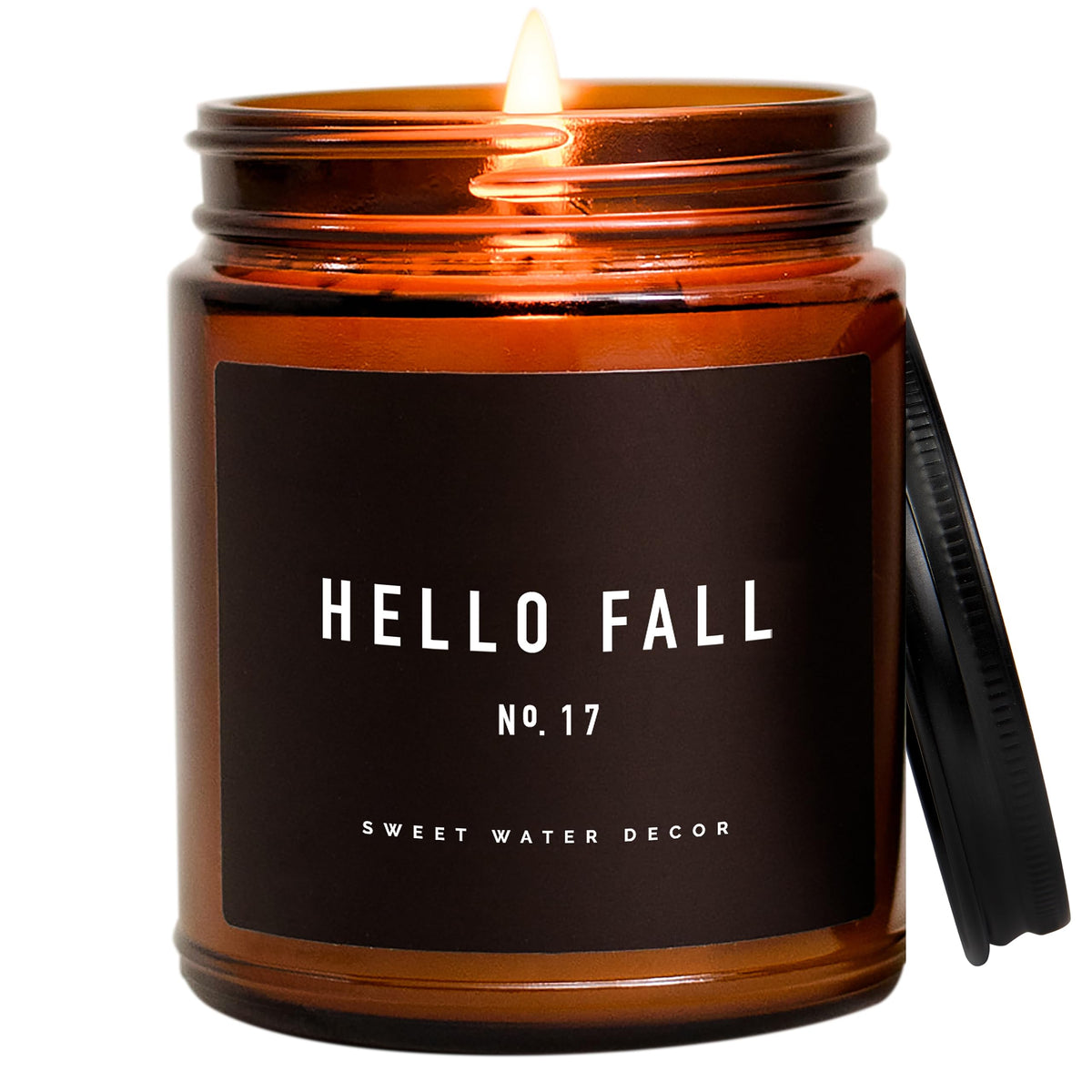 Hello Fall Candle, 9oz Amber Jar, Fall & Thanksgiving