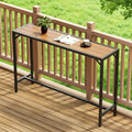 55" Patio Bar Table, Sturdy Outdoor Counter Height Table, Teak