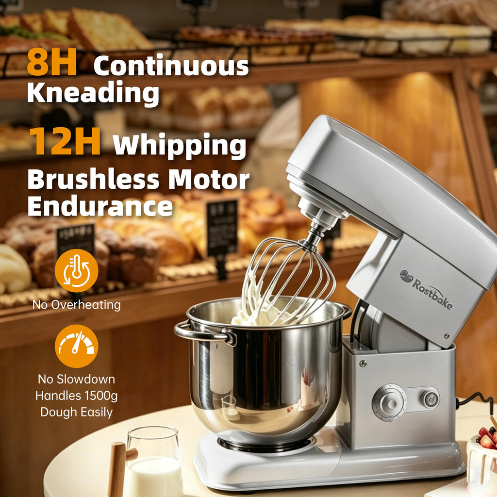 7.4QT Stand Mixer, Ice Cooling Bowl, 11-Speed Dial, Gray