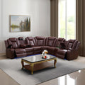 Leather Sectional 3-Piece Living Room Furniture Sets with LED Light