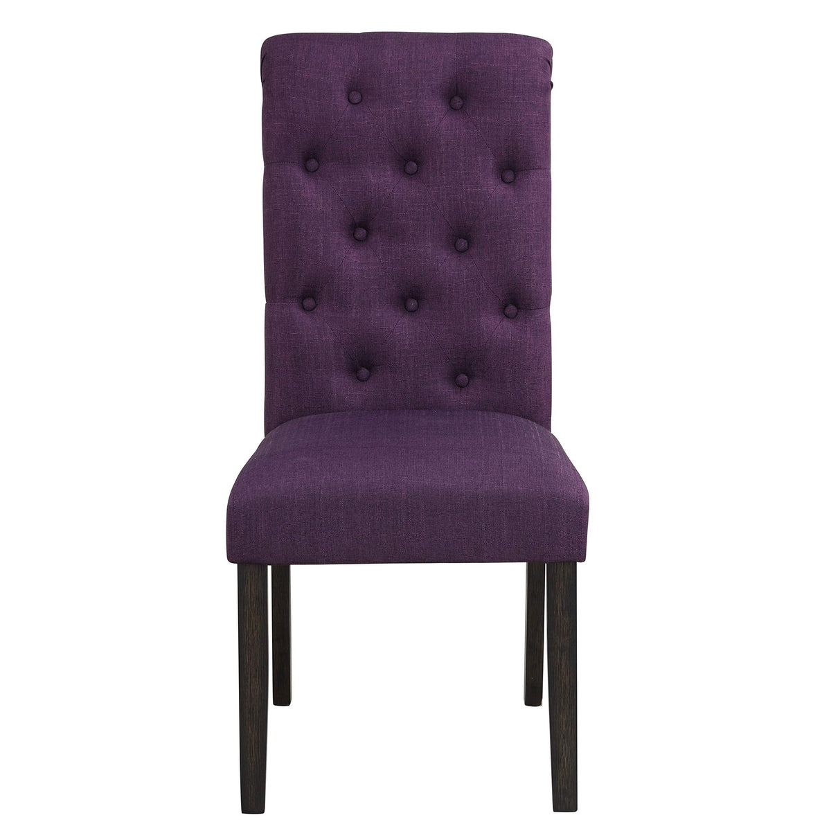 Leviton Solid Wood Tufted Parsons, Set of 2, Purple