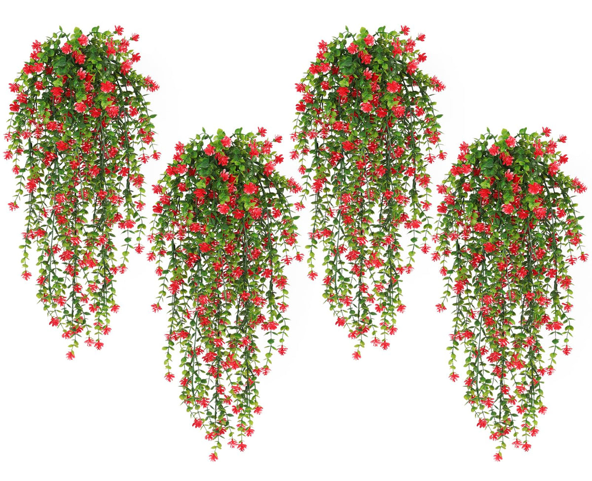 Artificial Hanging Plant 4pc Fake Hanging Plants Draping Greenery Decor